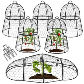 Decoroca Garden Cloches for Plants - Chicken Wire Plant Protectors from Animals, Outdoor Cloches Keep Squirrels, Rabbits & Birds Out of Vegetable - DIY in 5 Forms - Sturdy Anti-Rust Dome (6 PCS)