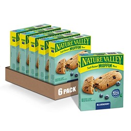 Nature Valley Soft-Baked Muffin Bars Blueberry, 6.2 oz, 5 Count (Pack of 6)