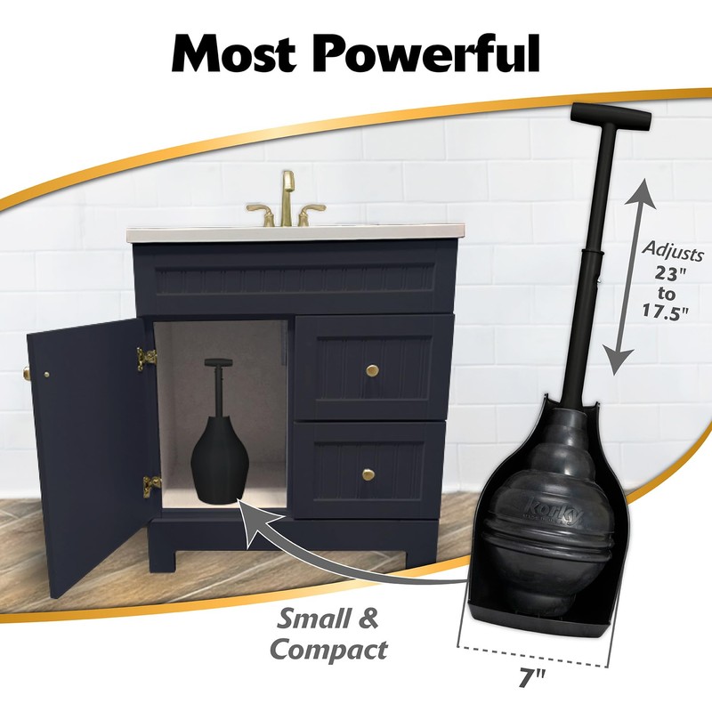 Korky BeehiveMAX Hideaway - Heavy Duty Toilet Plunger with Holder