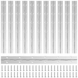 MANCHAP - 12 bisagras de acero inoxidable para piano de 12 pulgadas, bisagras continuas para muebles de gabinete con tornillos, bisagra plegable para puertas y armarios, ventanas