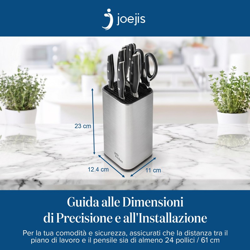 Joeji's Kitchen Ceppo portacoltelli da cucina universale senza coltelli con
