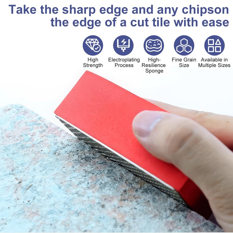 4PCS Diamond Hand Polishing Pads, Diamond Sanding Sponge Blocks 60#