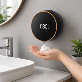 Touchless Soap Dispenser for Bathroom and Kitchen - Automatic Foam Sensor Pump with Type-C Charging and Digital Display