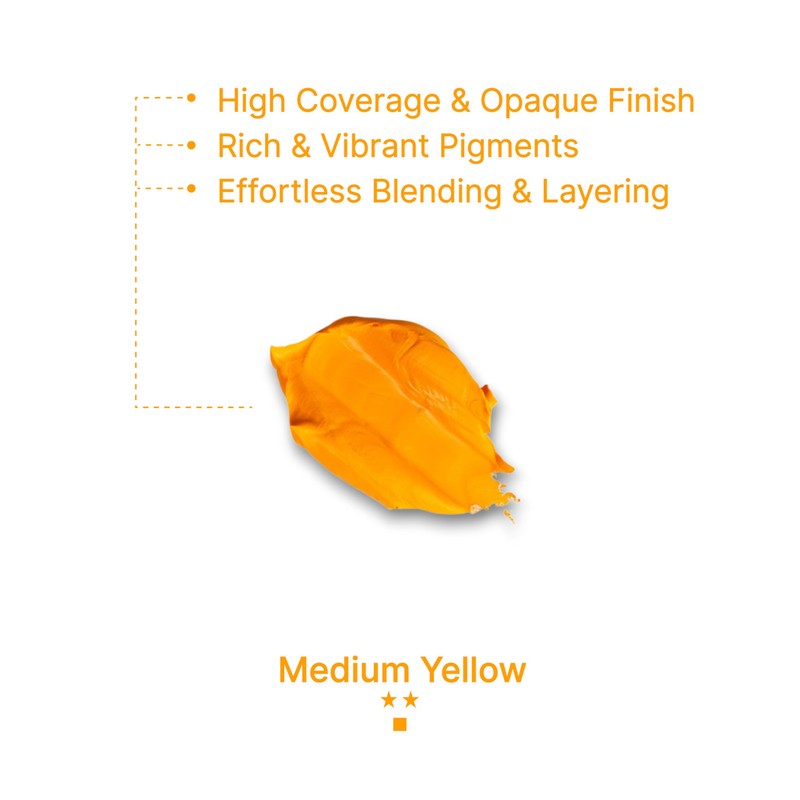 Art Whale Gouache Medium Yellow Refills (50ml/1.7oz)|Intense Pigments, Easy Color