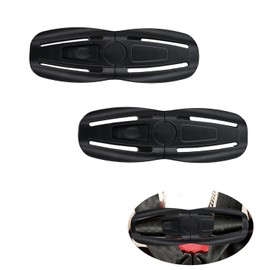 2 piezas de arnés de asiento para el pecho, clip para cinturón de seguridad, hebilla de bloqueo para el pecho, clip de repuesto universal para bebés y niños, protector ajustable (negro)