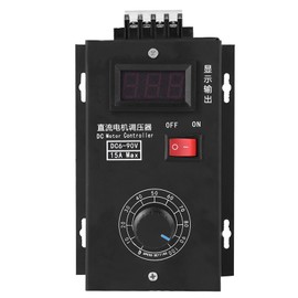 Universal 6V - 90V PWM Motor Speed Controller PLC 15A Display Motor Governor with 20A Ceramic Fuse for Motor