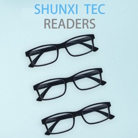 One Power Glasses With Comfort Spring Hinges Readers for Men and Women, Auto Adjust Eyeglasses Black Square Frame (Blue Light Blocking)