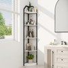 70" Tall Corner Shelf Stand, 5 Tier Wood Shelves for