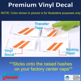 Reflective Concepts Hash Rhombus Center Cap Overlay Decals- 2017-2023 Charger and Challenger - (Color: Reflective Light Silver)