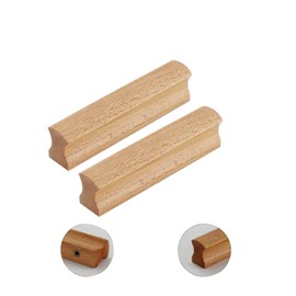 cupboard door knobs, 2X Wooden Round Cabinet Handle, CabinetKitchen Pulls Handles for Dresser Drawer Wardrobe,Wooden Bow Shaped HandleDoor Cupboard (Length 230Mm)/Single Hole ( Size : Length 100Mm )