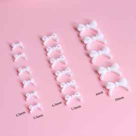 Yuzhiye Nail Parts, Ribbon, Set of 150, 3D, 3D, Cute, Ribbon Parts, White, Pink, Blue, Small, Large, Nail Art, Deco Parts, Gel Nail Accessories, (Pink + Blue + White)