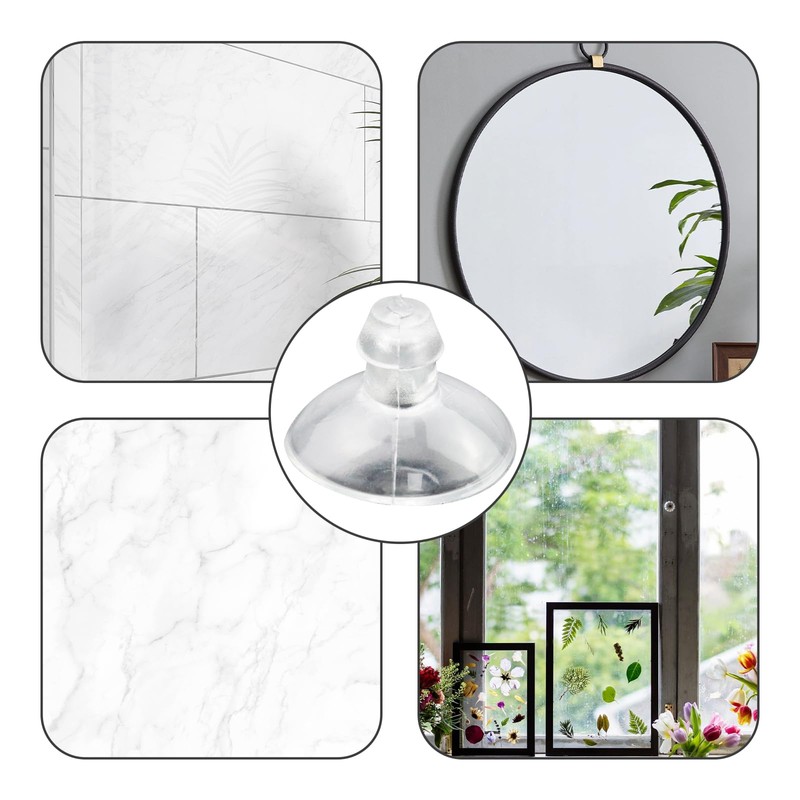 Antrader 18mm/0.7" Furniture Desk Glass Rubber Transparent Anti-Collision Suction Cups