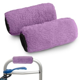 DELUXE PlushGrips Fleece Walker Grip Covers - 1 Pair (Purple)