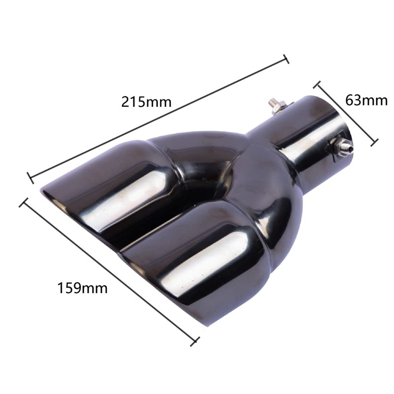 idain 2.5 inch Inlet Dual Exhaust Tip Stainless Steel Polished