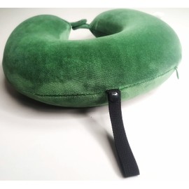 Just GO Travel Memory Foam Neck Pillow with Snap Strap, for Plane, Train or Car Travel, Comfortable and Soft Cover, Removable Cover, Machine Washable