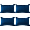 Set of 4 Decorative Throw Pillow Covers Soft Velvet Solid