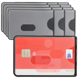 WallTrust RFID NFC Blocker Hard Plastic Protective Case - Card Protection Case for Credit Cards ID Transparent - Security Against Data Theft Card Case and EC Cards Bank Cards, Black/transparent matte,