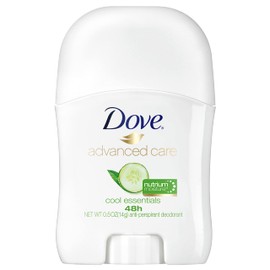 Dove Advanced Care Travel Sized Antiperspirant Deodorant Stick Cool Essentials, for 48 Hour Protection And Soft And Comfortable Underarms, Deodorant for Women 0.5 oz