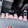 Kryoflare 5Pcs Pink Pig Figurine Set, Car Dashboard Ornaments, Resin