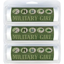 Premium Packable Travel-Size Eco-Friendly Coreless Biodegradable Toilet Paper Rolls | Convenient Plastic Dispenser | Hunting, Camo & Military (3-Pack) (300 Military Girl (Camo Icons))