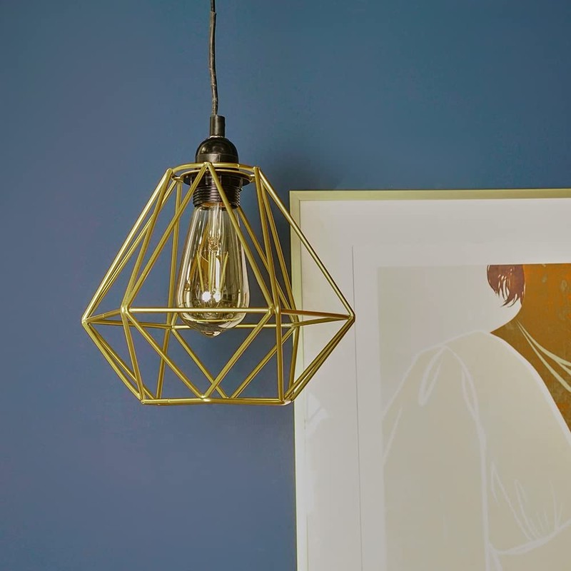 MiniSun Retro Style Gold Metal Basket Cage Ceiling Pendant Light