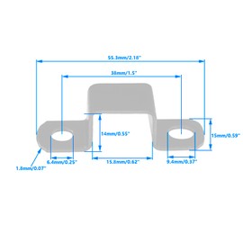 Square Oblong Pipe Clamp,6PCS U-Shaped Pipe Clamp,SAFYY U Shaped Connector Pipe Support Bar Security Holder Bracket,SUS304 Square Tube Buckle Clamps (15 * 15mm/0.59 * 0.59'')