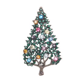 KristLand - Christmas Brooch Pin Alloy with Crystal and Enamel Corsage for Cloth Bag Cute, Metal, Cristales