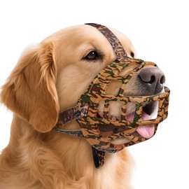 Dog Muzzle to Prevent Biting, Basket Muzzle for Large Medium Small Dogs Allows Panting Drinking Anti Chewing, Perfect for Grooming Trimming Training and Aggressive Reactive Dogs (Brown, Size 4)