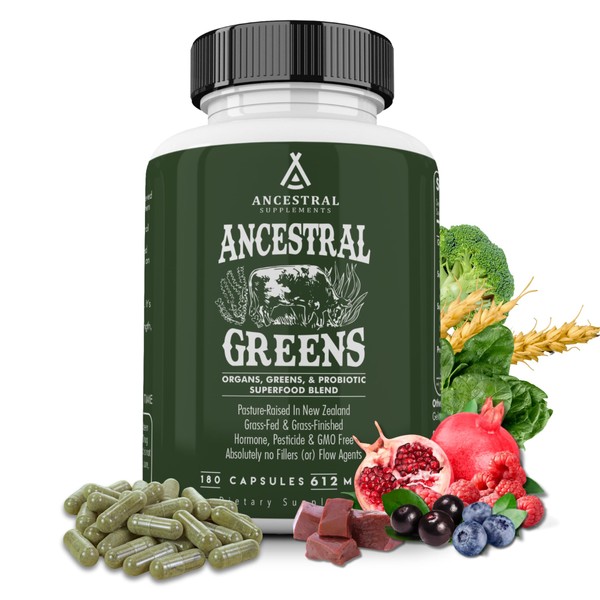 Ancestral Supplements Ancestral Supplements Greens Powder Capsules, Organic Superfood Greens