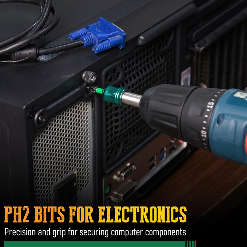 Hitscrews PH2 Phillips Bits #2 – 10 Pack 6" Extra