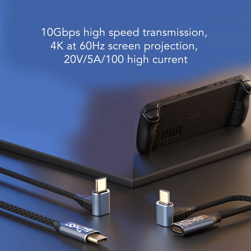 USB C 3.1 Male to Female Cable PD100W Fast Charging