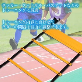 Training Ladder Soccer Futsal Basket Training Agility 5m Plates, 9 Count, Yellow, Black, Yellow, Black