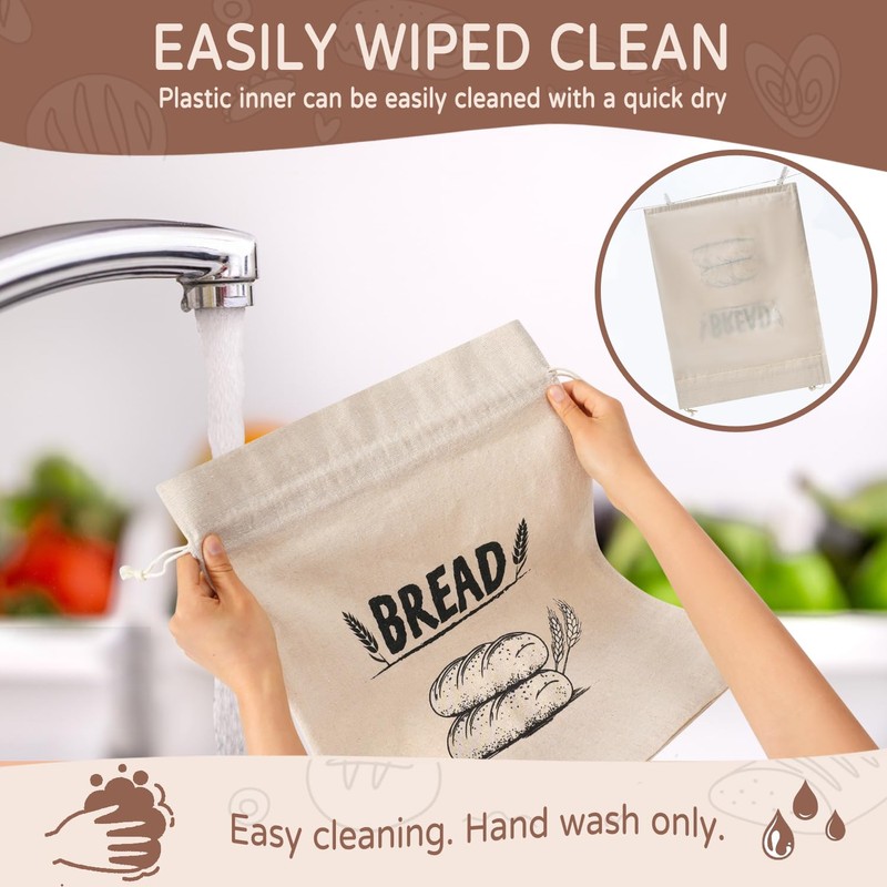 LeCorner Bread Bags for Homemade Bread, Linen Bread Bag Storage,