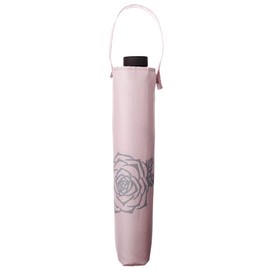 mabu SMV-41002 Women's Folding Umbrella, UV Protection, For Both Sunny and Rainy Weather, 6 Ribs, Compact, Fiberglass Ribs, 21.7 inches (55 cm), Windproof, Floral Pattern, Rose