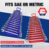 WORKPRO Magnetic Wrench Organizer, 15-Slot Gripper Reverse Wrench Holder for