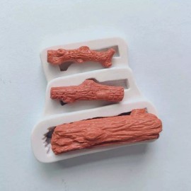 Unbranded Christmas Tree Trunk Wood Sugar Craft Chocolate Fondant Resin Soap Silicone Mold