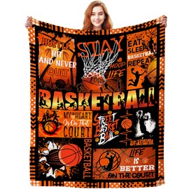 ZABAOBO Basketball Blanket Gifts for Boys Girls Men,Basketball Accessories Basketball Throw Blankets,Basketball Coach Gifts for Basketball Team Lovers Players 60"x50" INCH