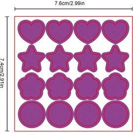 16Pcs Purple Clear UV Stickers for Sunscreen, 160 Count Sunscreen Stickers Reapply Reminder, 4 Styles UV Detection Stickers, UV Patches for Sunscreen for Adults Nail Art Accessories