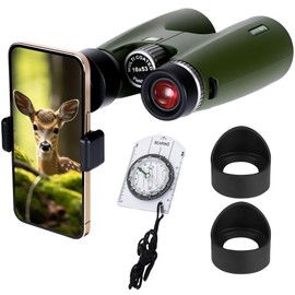 OPTIVORA 16x53 Binoculars for Adults High Powered with BAK4 Lens Can be Used as Binoculars for Bird Watching,Stargazing or Hunting.Package Also Includes Smartphone Adapter and Compass, etc