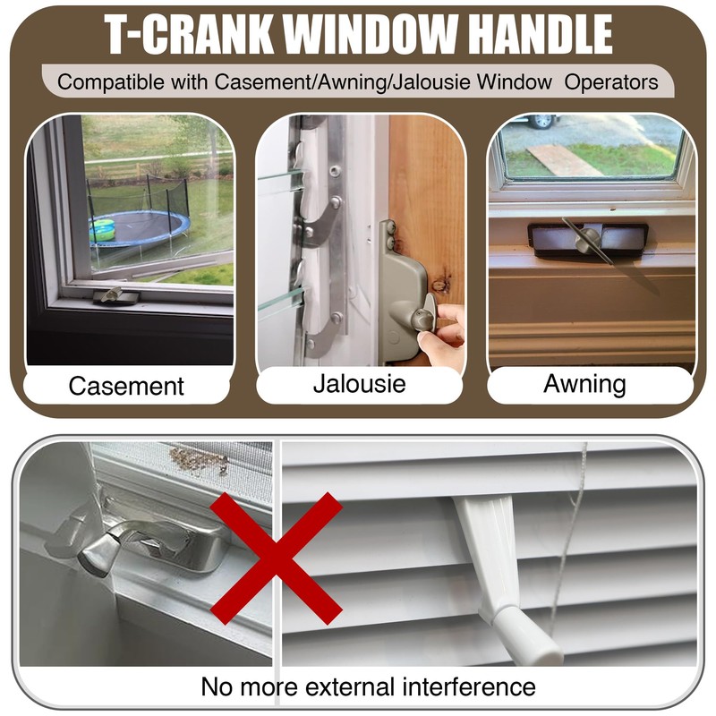 Avenuebool 3/8 Inch Window Crank Handle with T-Handle, Fits 3/8