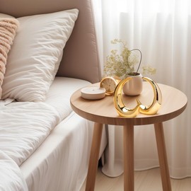 2 Pieces Ramadan Decorations Moon Statue Decor Modern Style Ceramic Moon Figurines Statues for Home Decor Accents Living Room Office Table Bookshelf Desk Bedroom Decorative Objects