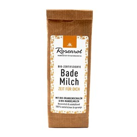 Rosenrot Naturkosmetik - Bath milk time for you - gently nourishes your skin - with organic orange peel and organic almond milk - contemplative and enveloping - organic certified natural cosmetics