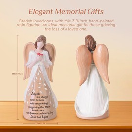 Storieme Memorial Angel Figurines Gifts - Sympathy Gift for Loss of Loved One, Condolence Bereavement Remembrance Gift in Memory of Mother Mom Dad
