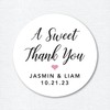 A Sweet Thank You Stickers for Favors, Custom Favor Labels,