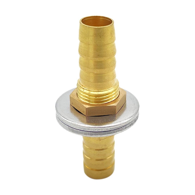 Metaland Brass 1/2" Hose Barb Bulkhead Fitting Thru-Bulk Straight Adapter