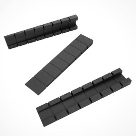 10 x Sossai® Furniture Wedges MKB-100 | Wheel Chocks / Balance Wedges Made of Plastic with Integrated Predetermined Break Points | Colour: Black