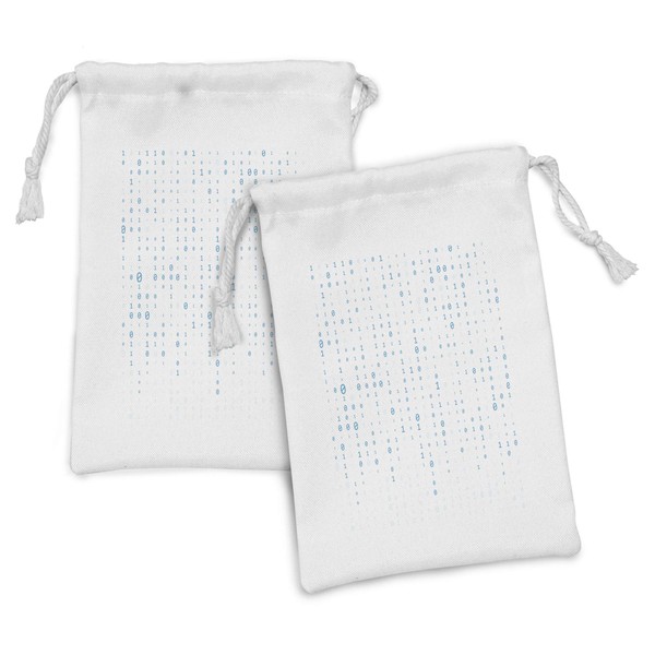 Ambesonne Programmer Fabric Pouch Set of 2, Cryptography Programming Themed
