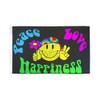 Peace Love & Happiness Flag 3x5ft Poly - Mighty-Locked Stitching