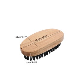 ULTECHNOVO Beard Brush Hair Cutting Brush Fade Brush Barber Clothes Brush Beard Comb Keychain Haircut Face Brush Men Hair Brush Wooden, Boar Hair Beige
