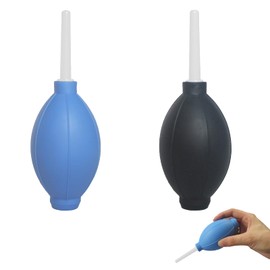 Set of 2 Bellows Camera, Bellows Dust Blower, for Lens, Cameras, Sensors, Keyboards, Optics Cleaning Sensitive Surfaces, Black / Blue